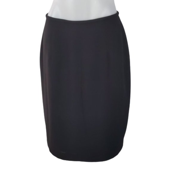 David Jones Dresses & Skirts - David Jones Women's Skirt Size 14 Black Pencil Lined Zip-up Back Slit Button